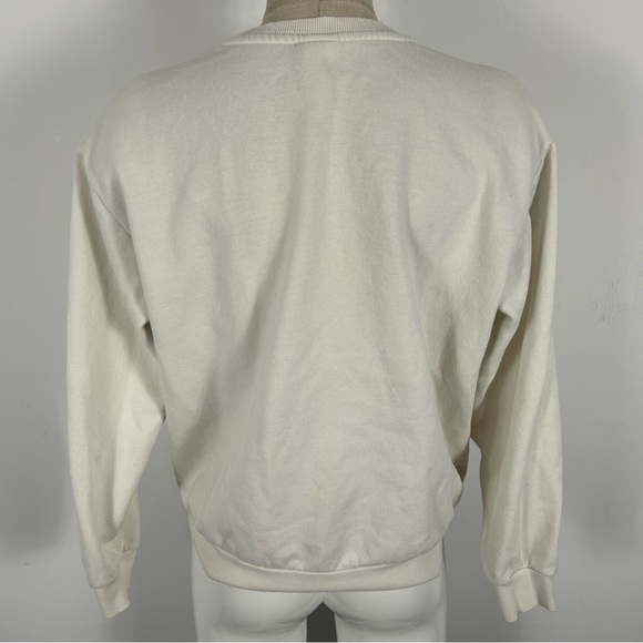 H&M Cream Crewneck Sweater with Red 'HAPPY' Print Size S - Picture 4 of 10